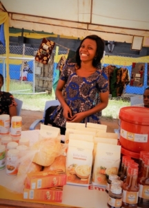 Entrepreneur, Fatuma Issa Mbagar, with her agribusiness products